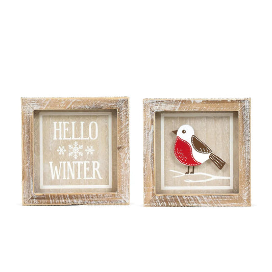 Hello Winter/Robin Sign