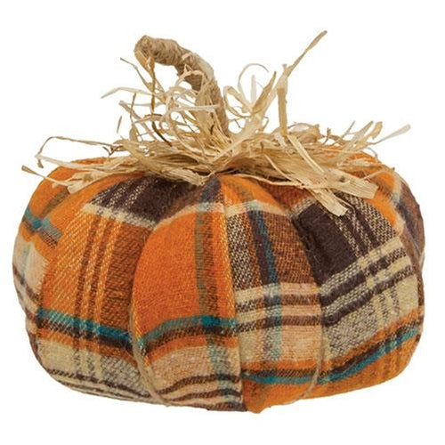 Harvest Plaid Fabric Pumpkin