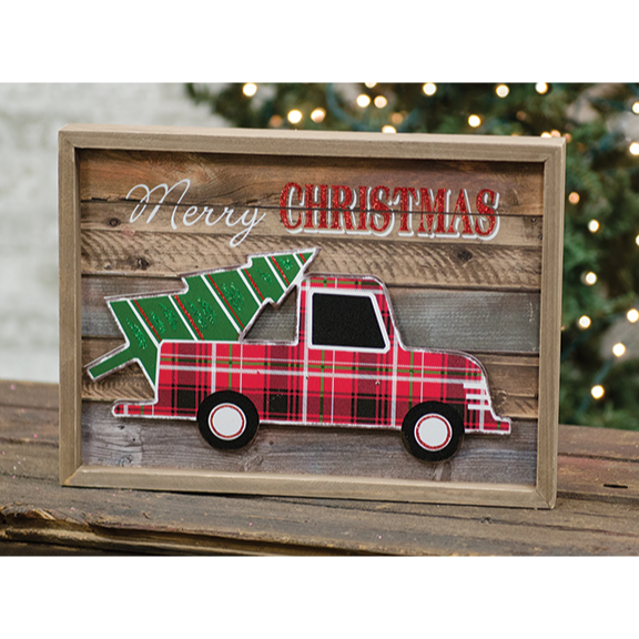 Christmas Truck Framed Sign