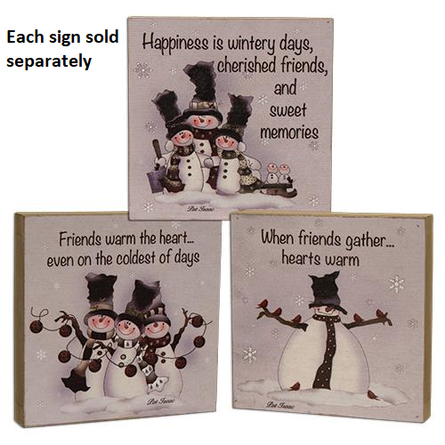 Happiness Is Wintery Days Block Sign