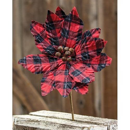 Large Lodge Poinsettia Pick