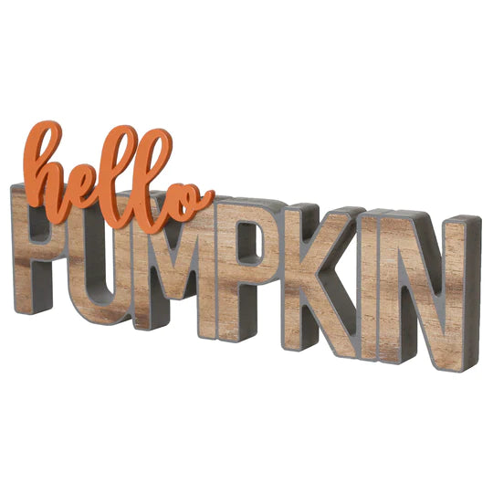 Hello Pumpkin Cutout Sign