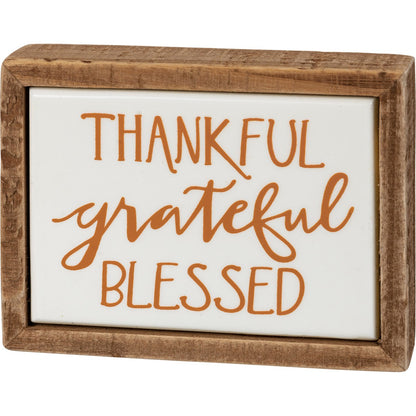Thankful Grateful Blessed Mini Box Sign