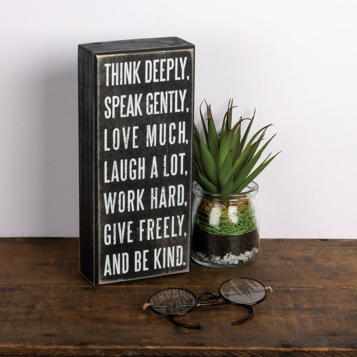 Think Deeply Box Sign