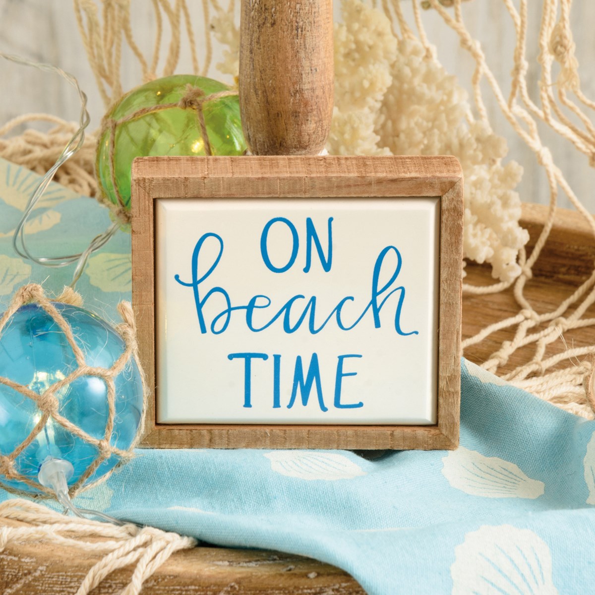 On Beach Time Mini Box Sign