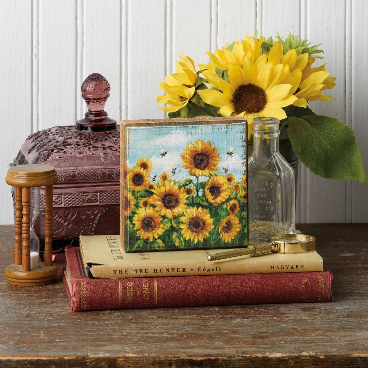 Sunflowers Block Sign