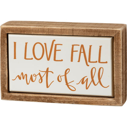 I Love Fall Most Of All Mini Box Sign