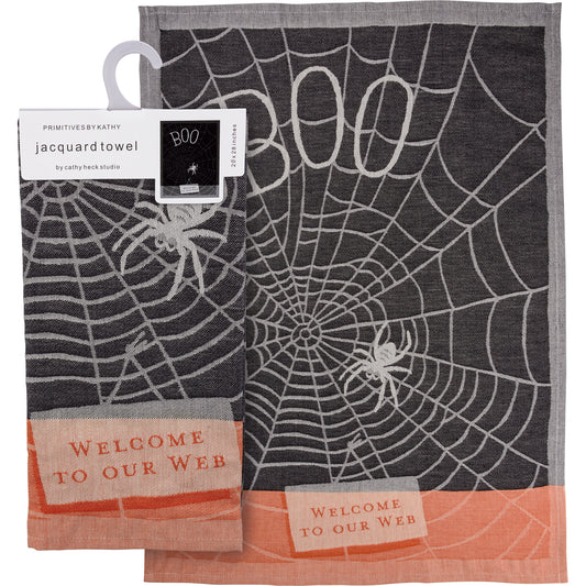 Boo Welcome To Our Web Kitchen Towel