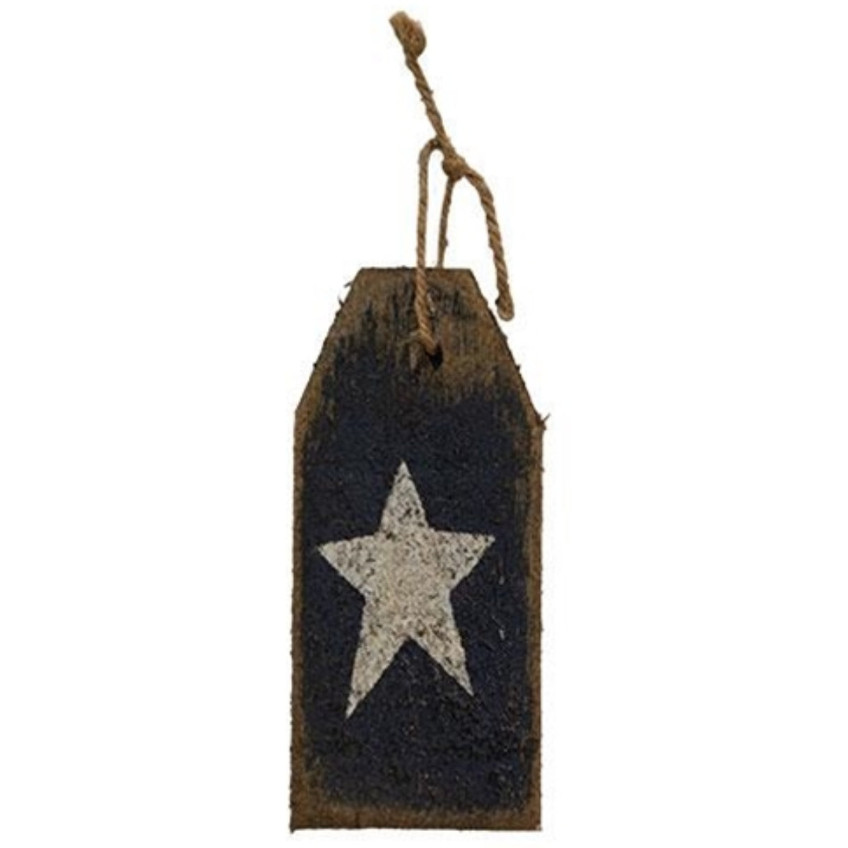 Rustic Wood Blue Tag with White Star