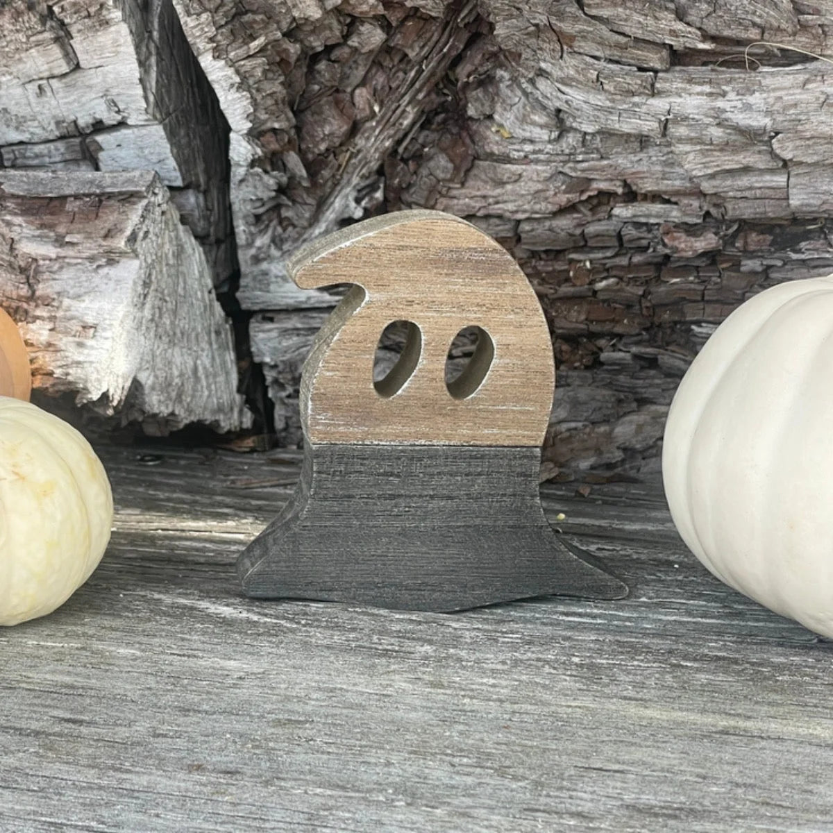 Wood Plank Ghost Cutout - Wood/Black