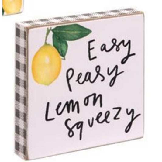 Easy Peasy Square Block Sign