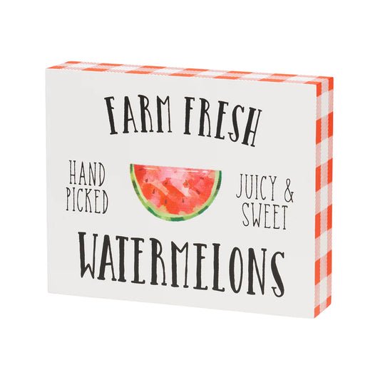 Farm Fresh Watermelon Block Sign