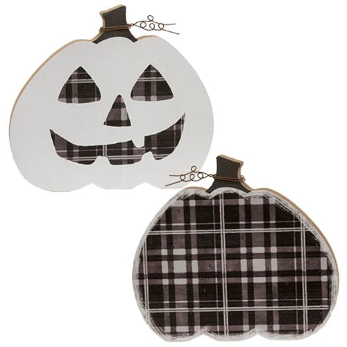 Reversible Chunky Pumpkin Sitter - White