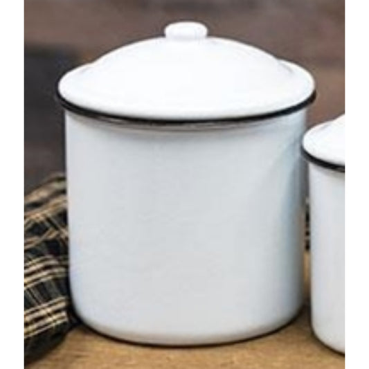 Black Rim Enamel Canister - Large
