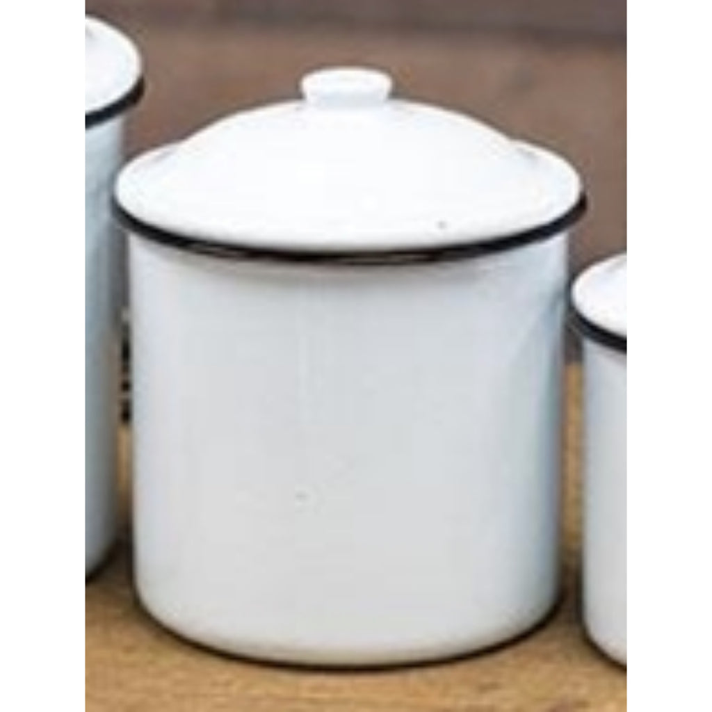 Black Rim Enamel Canister - Medium