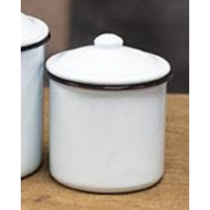Black Rim Enamel Canister - Small