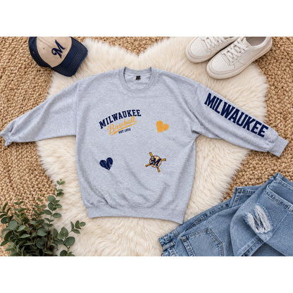 Milwaukee Baseball Crew Neck Sweatshirt