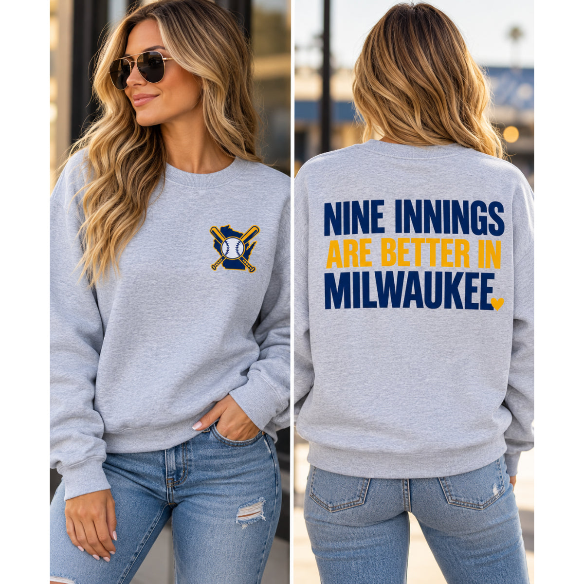 Nine Innings Are Better In MIlwaukee Crew Neck Sweatshirt