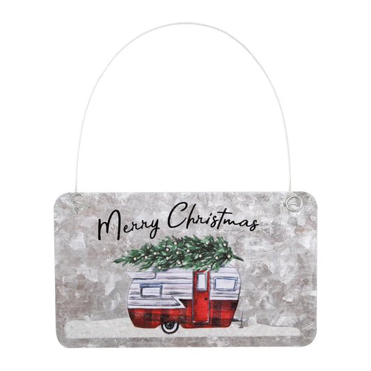 Merry Christmas Camper Tin Ornament