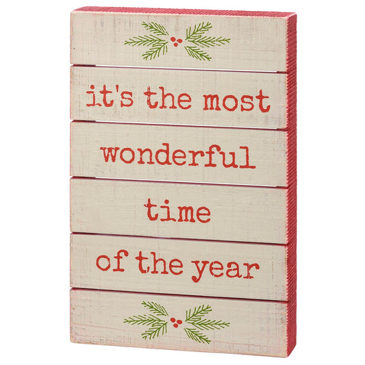 Most Wonderful Time Of The Year Slat Box Sign