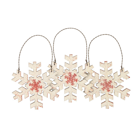 Cream Snowflake Ornament Set