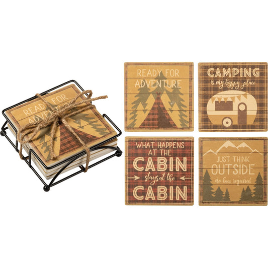 Camping Is My Happy Place Coaster Set