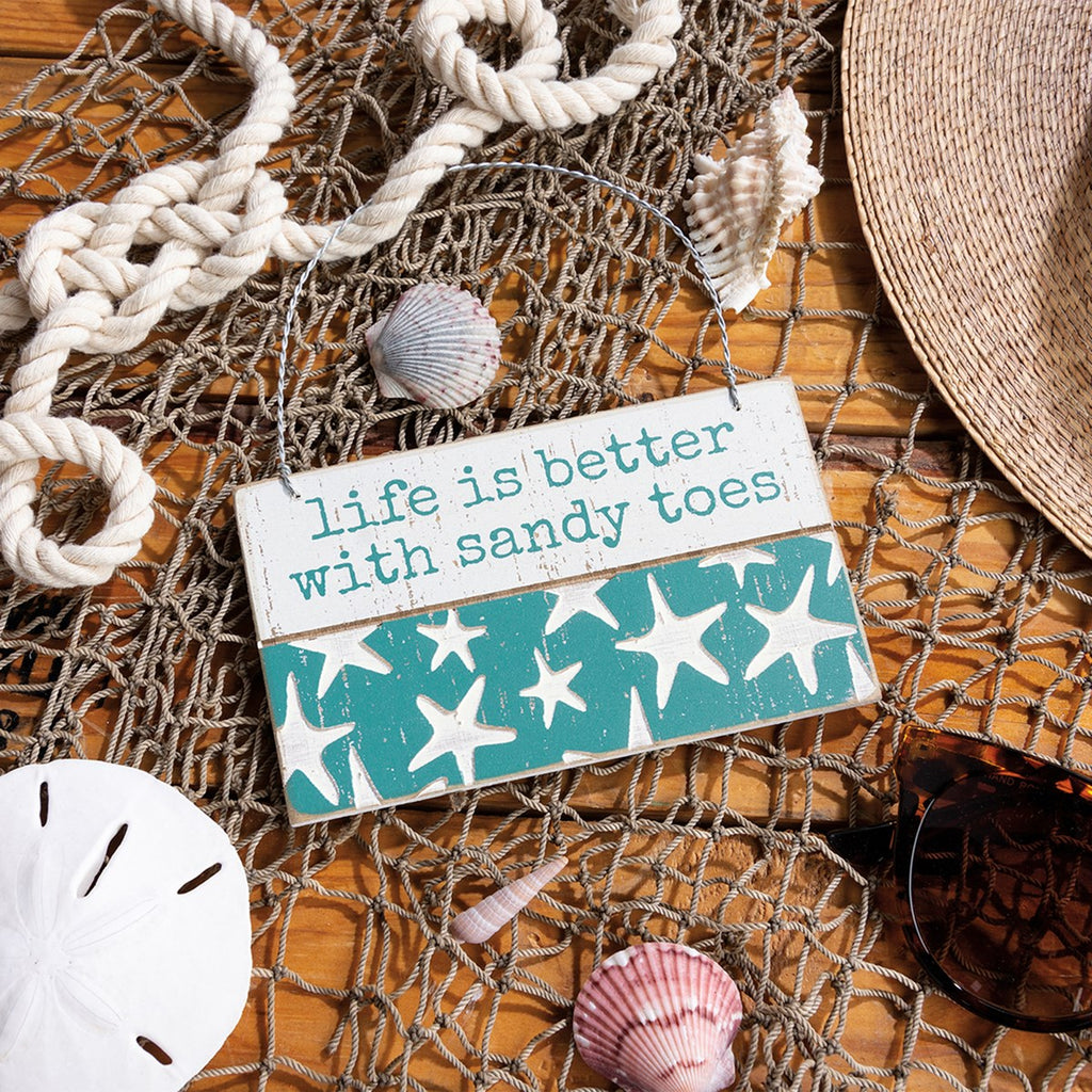 Life Is Better With Sandy Toes Slat Ornament